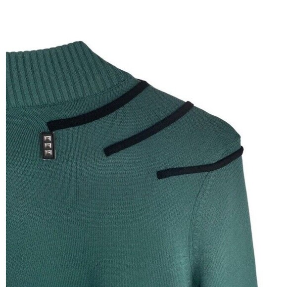 Jamie Sadock Jacket Medium Long Sleeve Sweater Knit Green Modern Golf Medium EUC - Picture 4 of 14